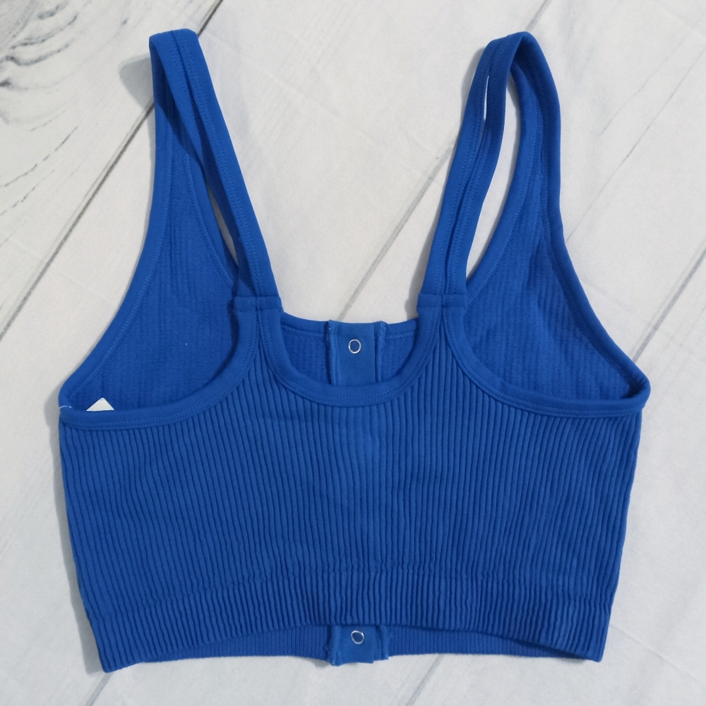 AERIE Longline Seamless Royal Blue Bralette - Picture 6 of 14